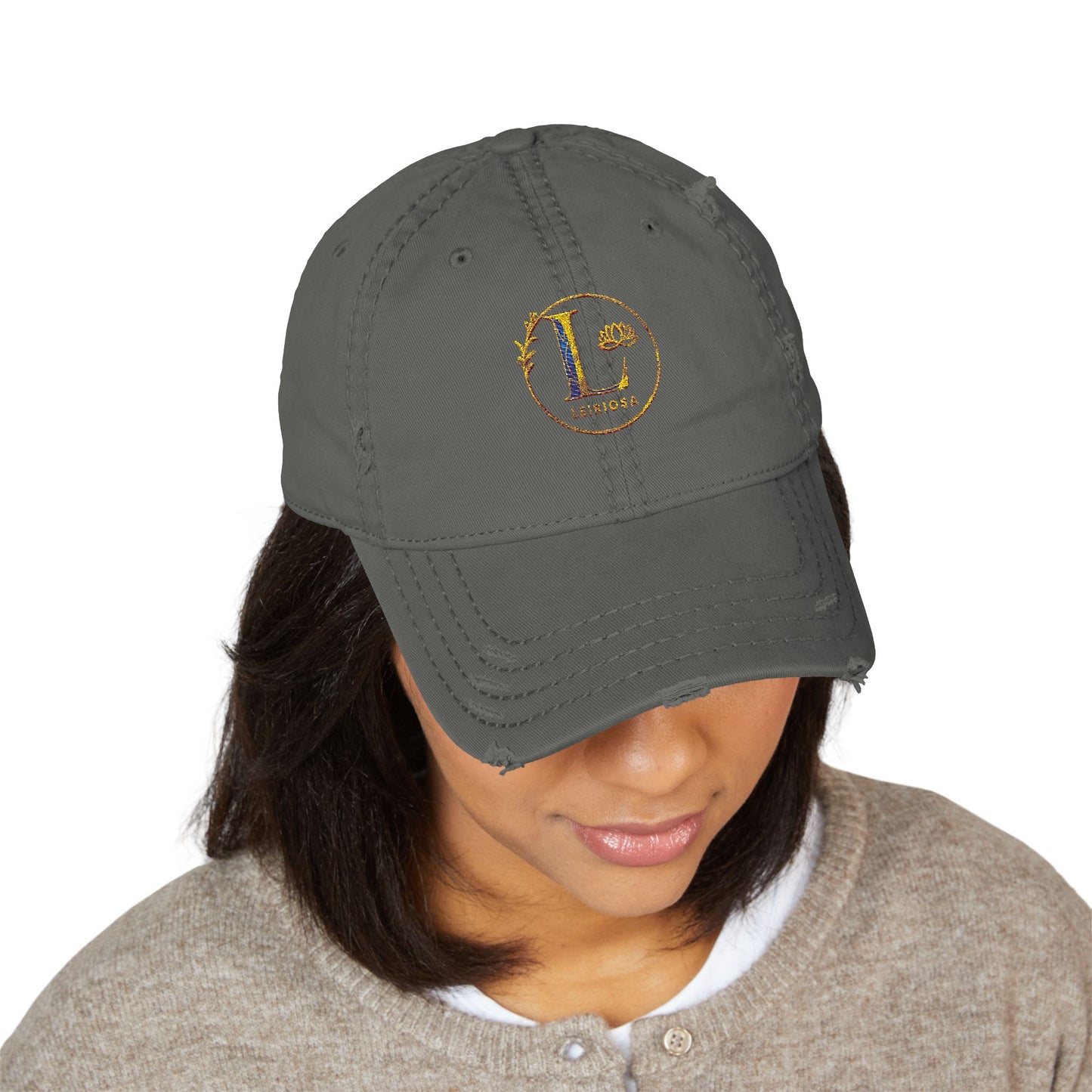 Leiriosa Embroidered Dad Hat - Monogram 'L' Vintage Baseball Cap